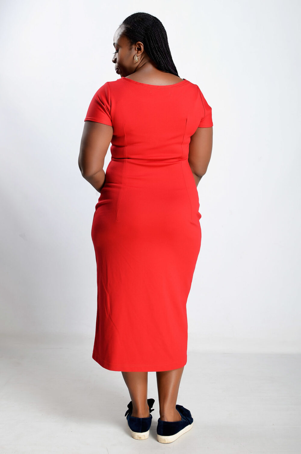 Jersey Tee Dress - Red - Image 3