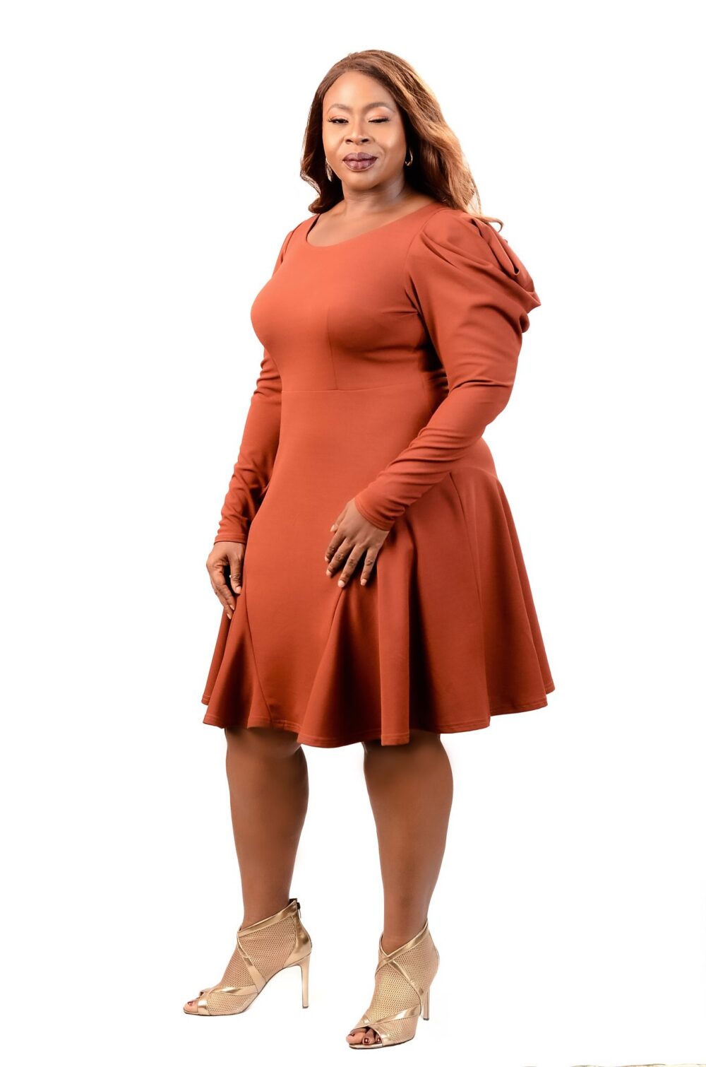 Lisa Dress - Burnt Orange - Image 2